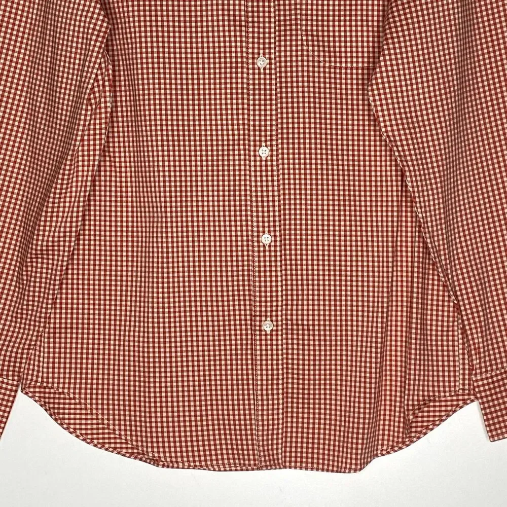 New J. Crew Performance Twill Gingham Plaid Button Down Shirt Men's Size Small